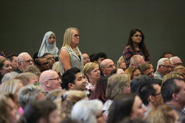 Faculty and staff at an event